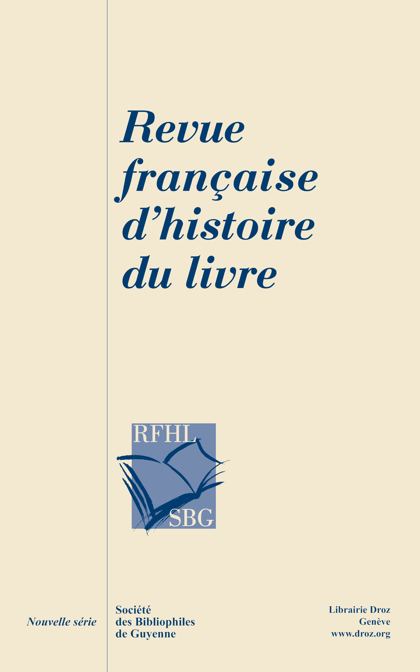 Revue française d'Histoire du livre